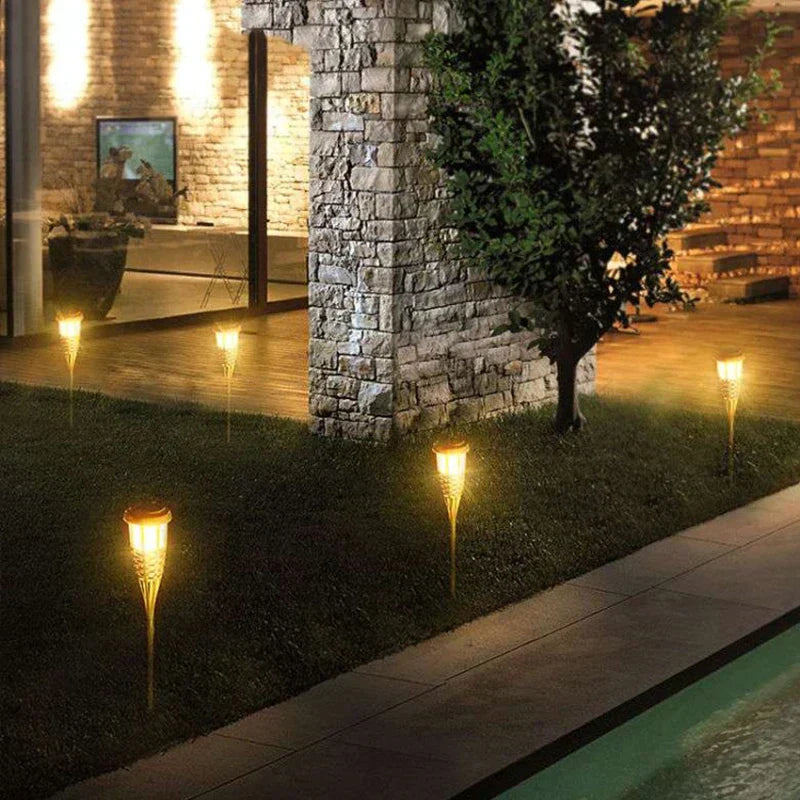 Sandsberg | Torches de jardin solaires | Effet de flamme vacillant | Set de 5