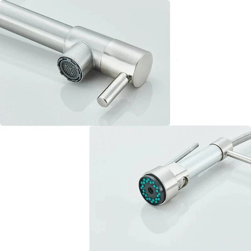 Skanto | Robinet de cuisine NickelFlex | Rotation à 360° | Acier inoxydable