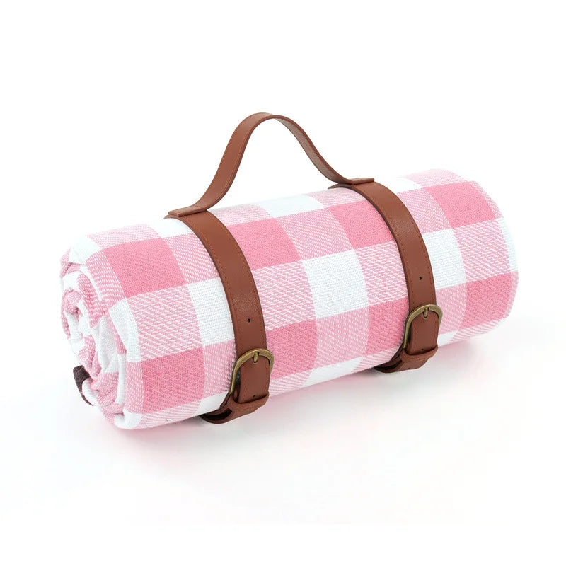 Couverture de Pique-Nique Imperméable avec Motif à Carreaux et Rembourrage en Mousse Confortable
