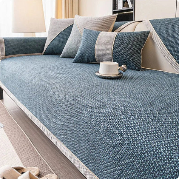 NATURWEFT – Couverture en coton et lin pour canapé, protection des meubles et confort au quotidien