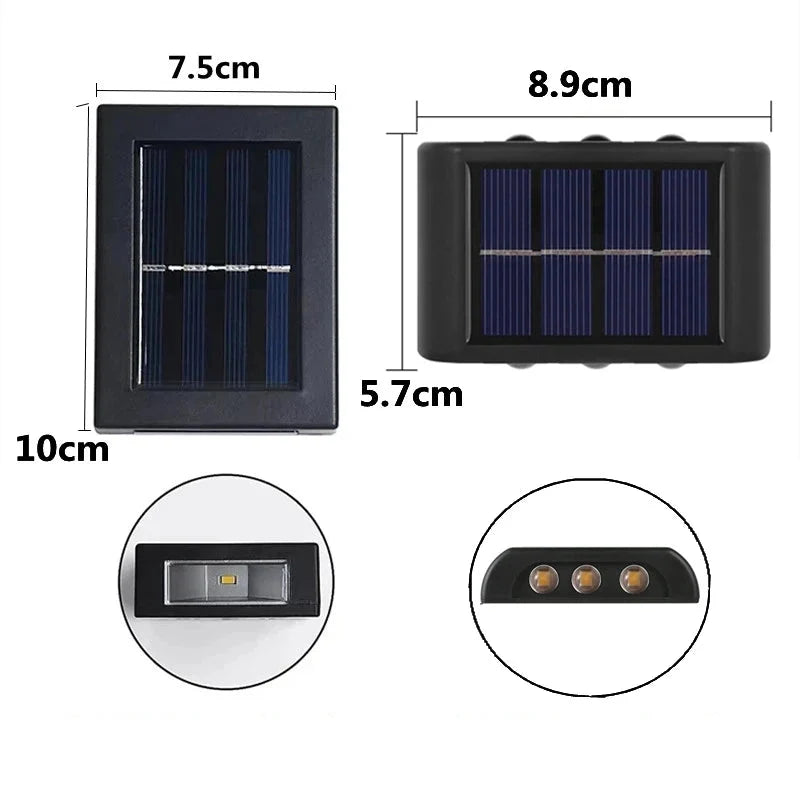 Applique solaire vers le haut et vers le bas