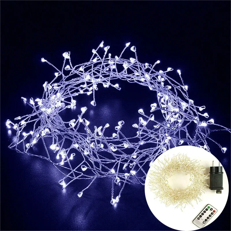 Guirlande LED Cluster Lumistra | Blanc chaud & Blanc froid | 36 m Fil argenté | Étanche IP44 | Pour Noël, Mariage & Fête