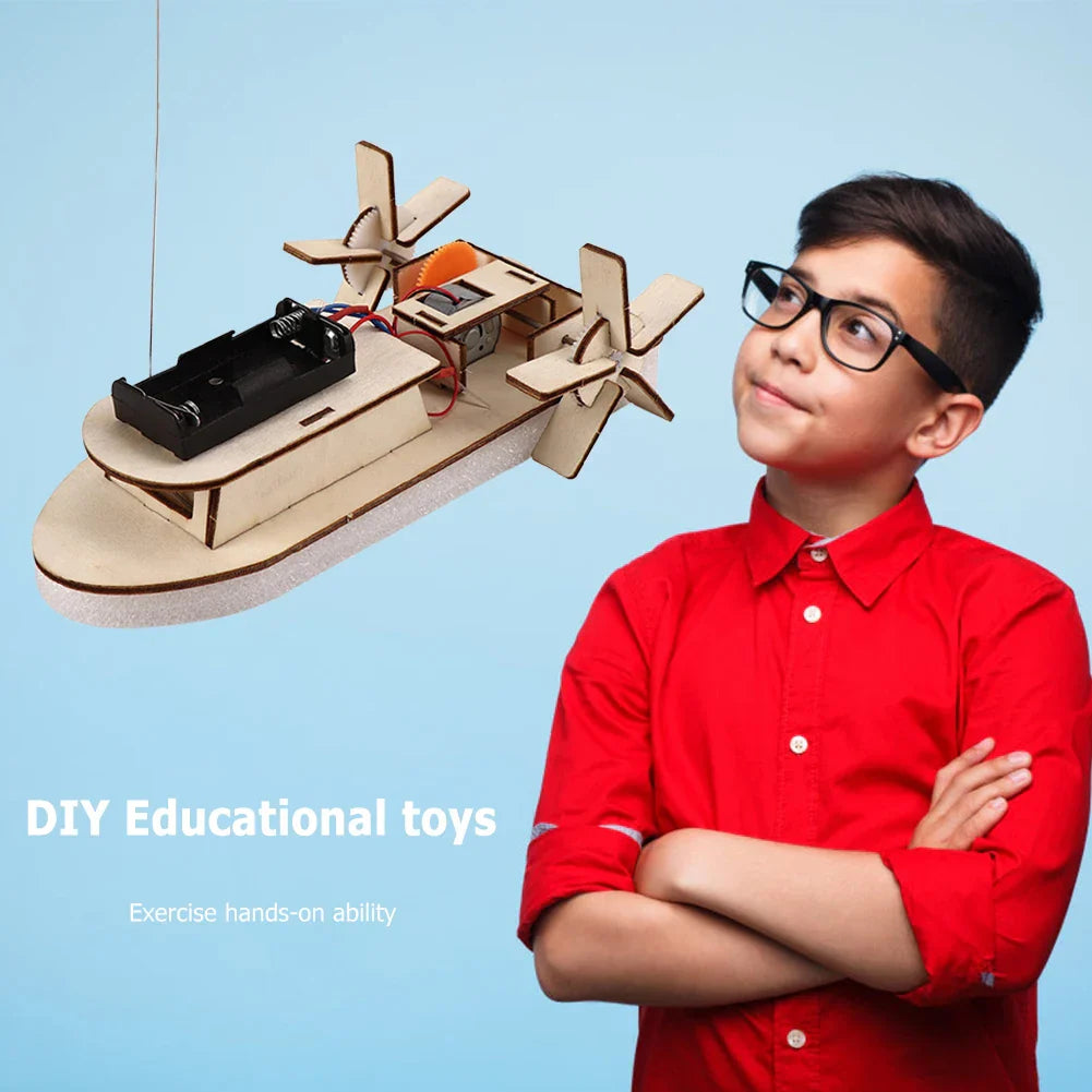 Bateau Éducatif en Bois DIY – Construisez Votre Propre Bateau Jouet Électrique
