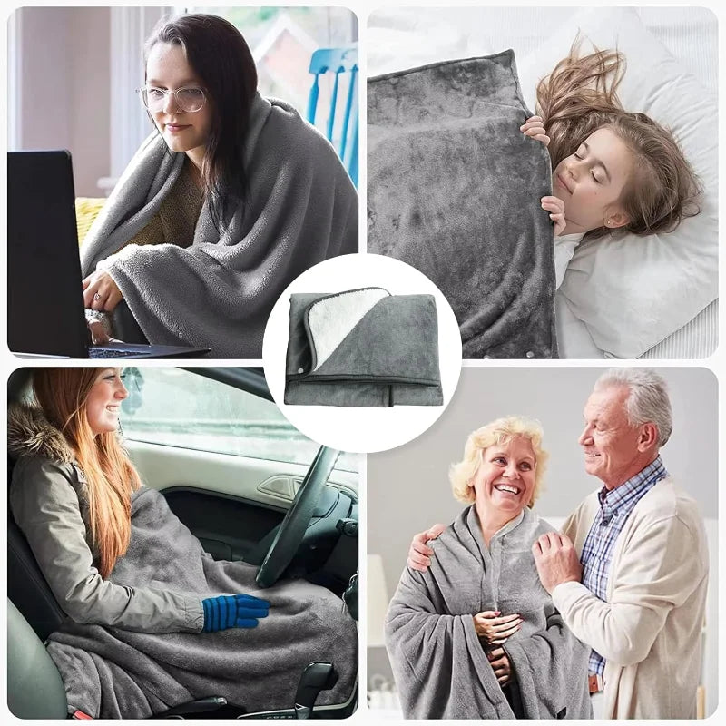 CozyTherm Wear Couverture Chauffante USB à Porter | 150 × 85 cm | 3 Niveaux de Température | Lavable en Machine & Portable