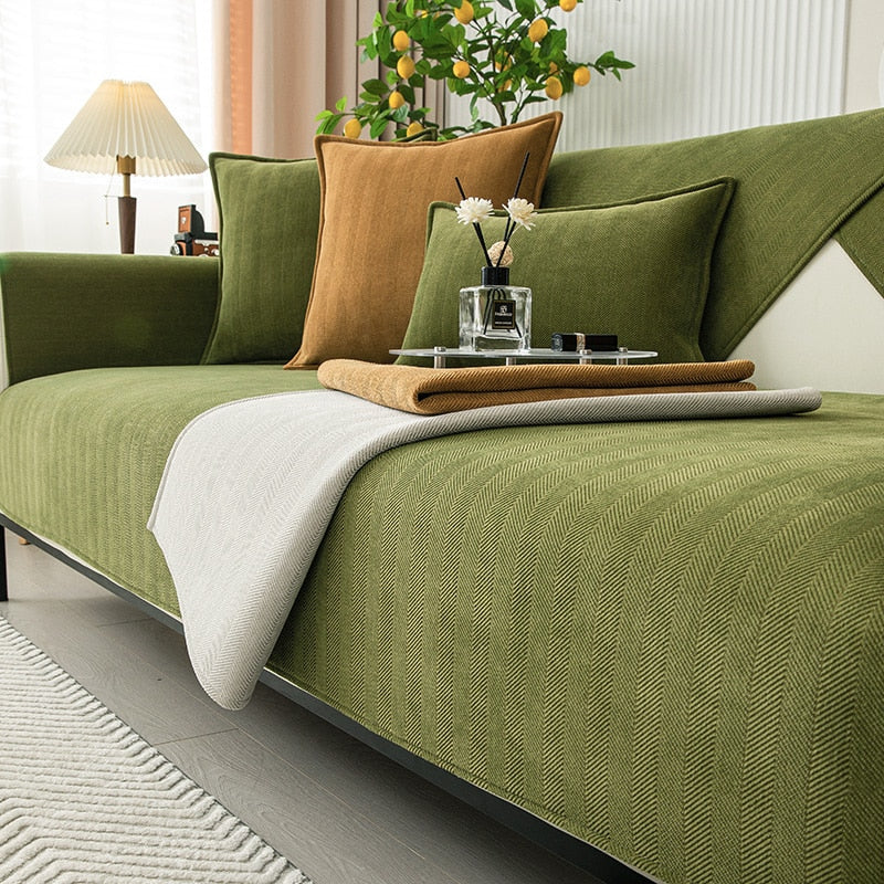 Housse de canapé en tissu chenille