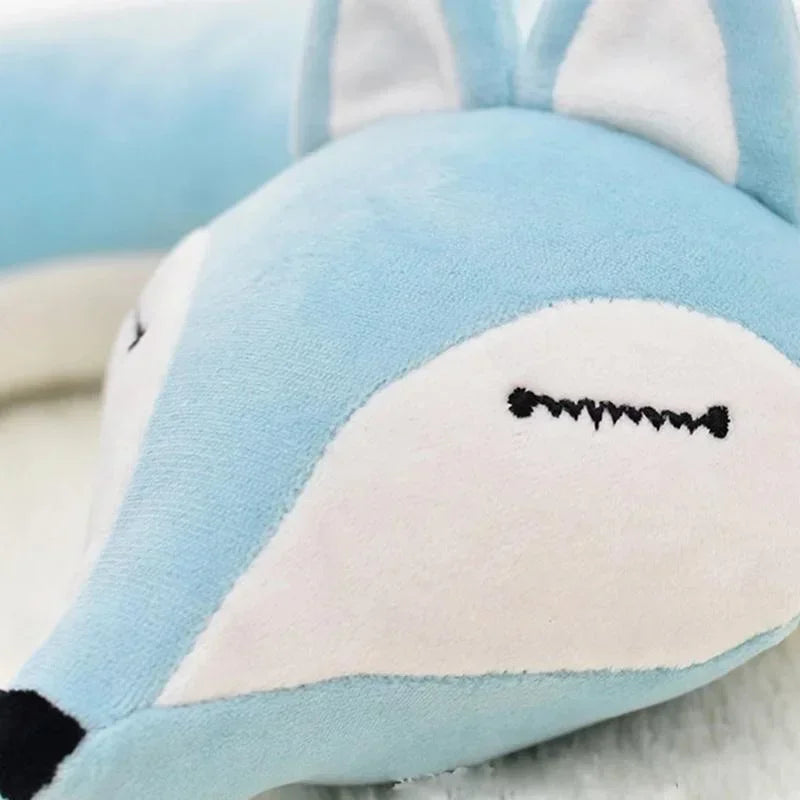 ReiseFuchs Coussin de Voyage | Super Doux & Ergonomique | Design Cartoon Renard | Pour Enfants & Adultes