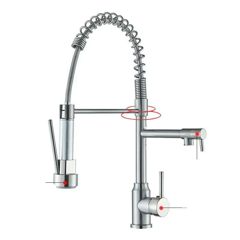 Skanto | Robinet de cuisine NickelFlex | Rotation à 360° | Acier inoxydable