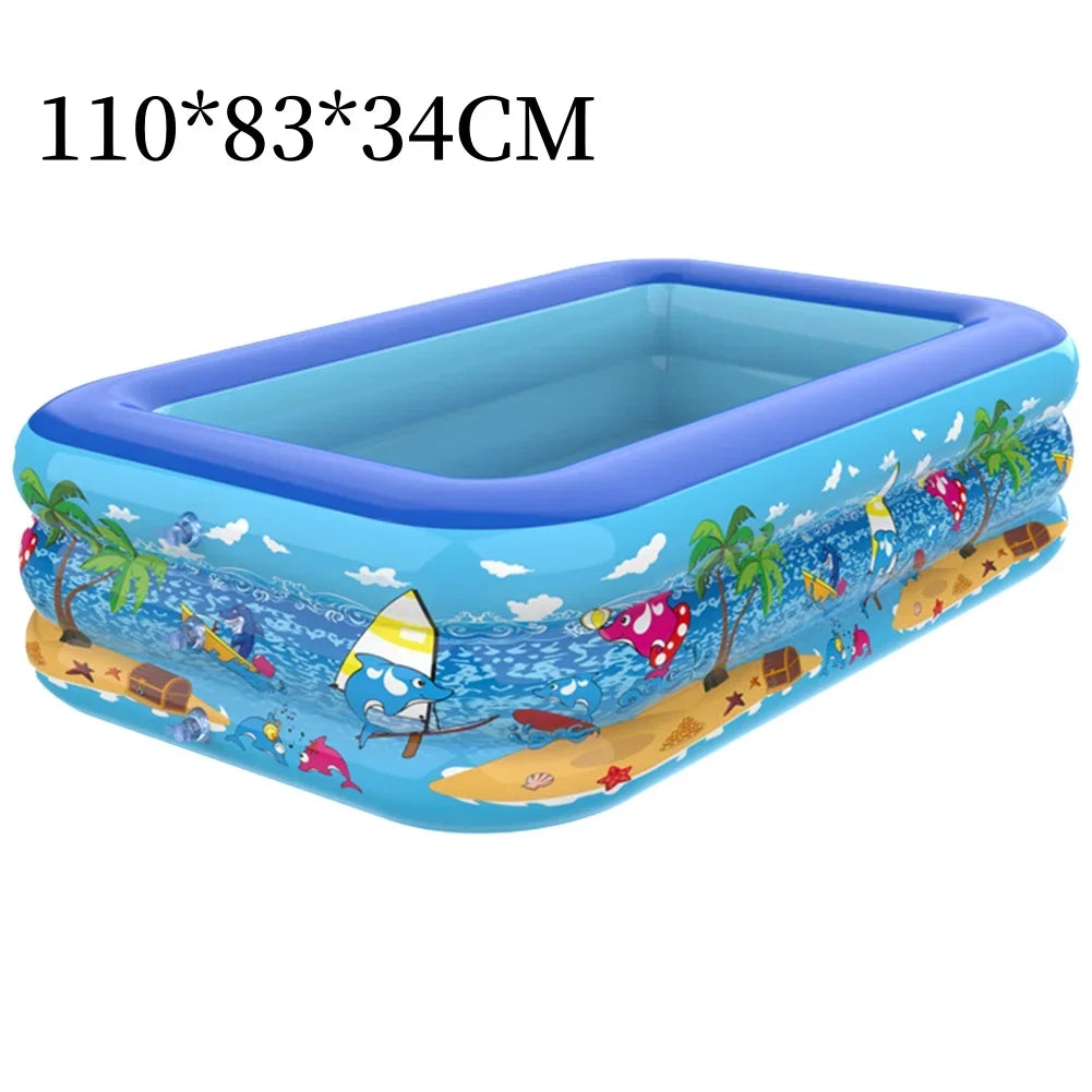 Luftolino Piscine Gonflable pour Enfants | 110–180 cm | PVC Extra Épais | Design Cartoon pour Jardin & Balcon