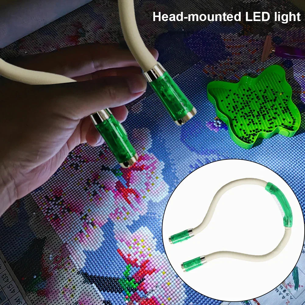 Lampe de cou portable avec LED pour tricoter, crocheter et lire – Lumière mains libres