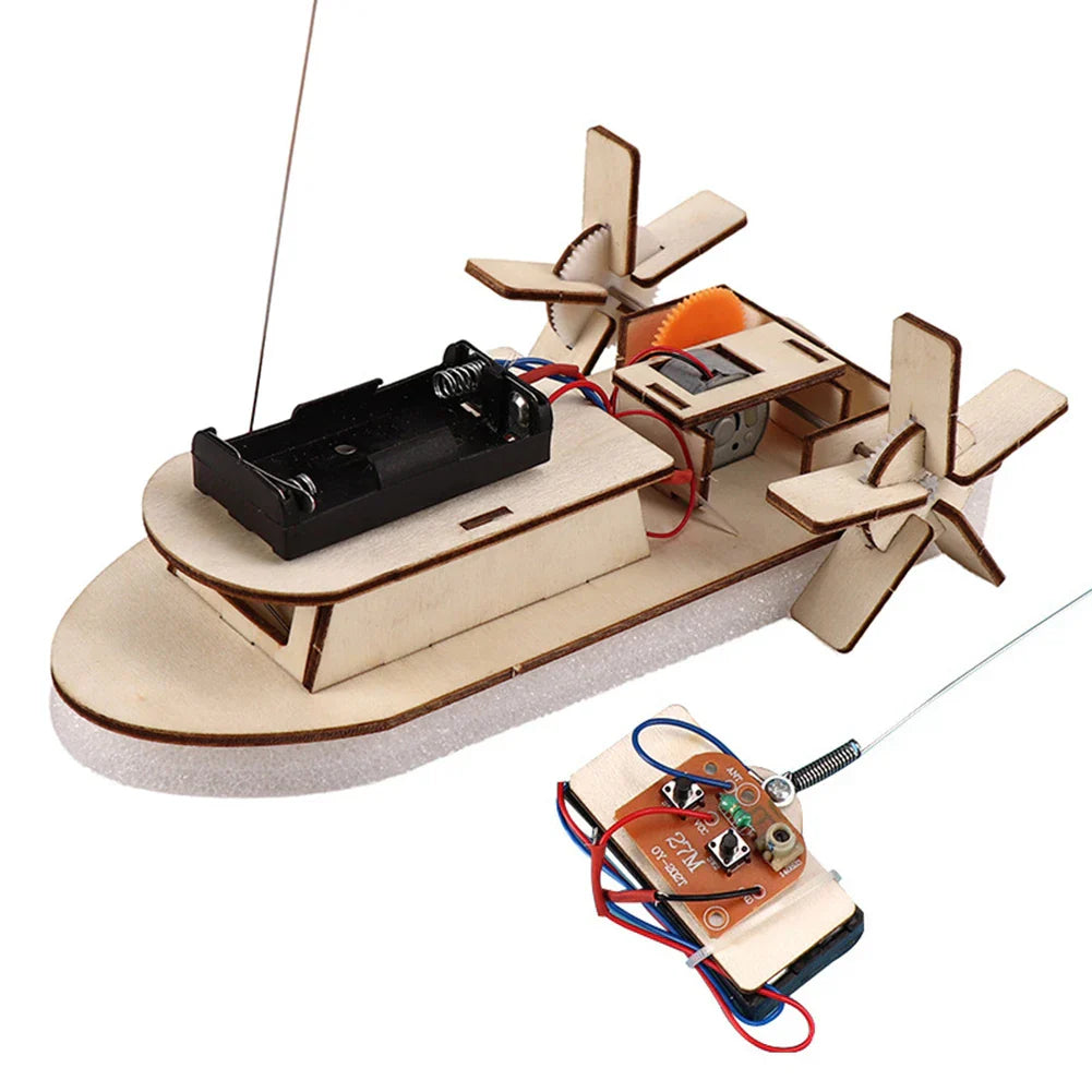 Bateau Éducatif en Bois DIY – Construisez Votre Propre Bateau Jouet Électrique
