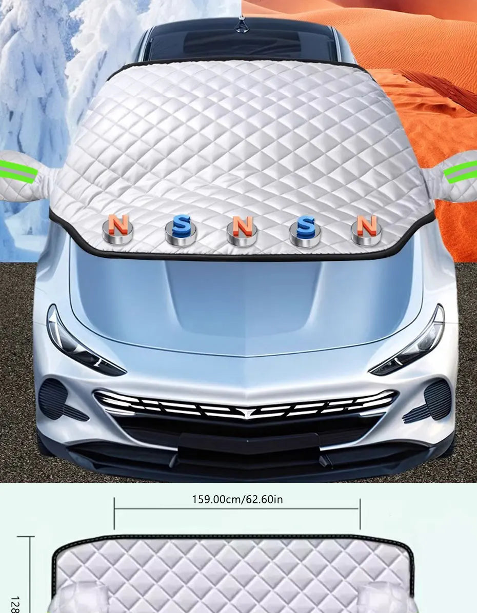 FrostGuard Pro | Couverture de pare-brise 5 couches | Magnétique & Résistante au vent | Protection complète contre le gel