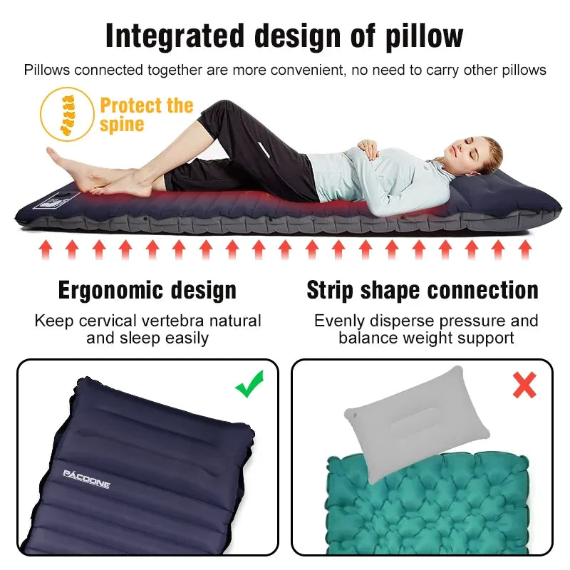 Matelas de camping ultraléger auto-gonflant avec pompe intégrée – Eryx