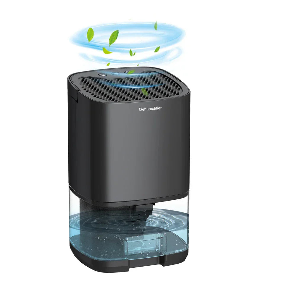 Déshumidificateur portable 2 en 1 de 1000 ml avec filtre à air et veilleuse – Aveline