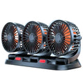 Ventilateur de voiture réglable à 360° avec 3 têtes USB/12V/24V – AirFlow