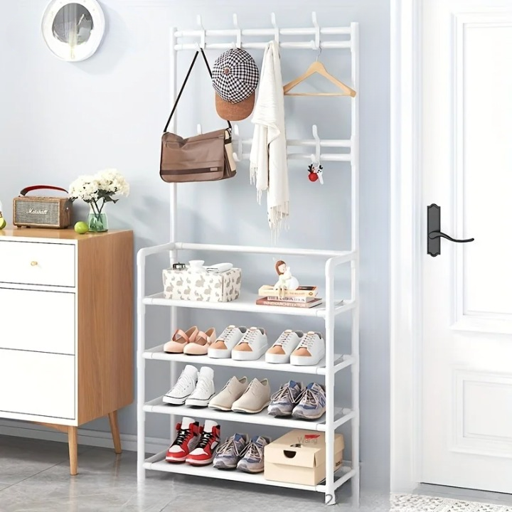 Support à manteaux avec étagère à chaussures Multi-Couches construction en acier – EntryMate