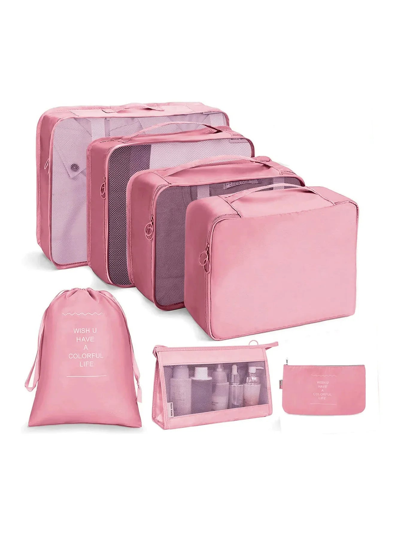 PackWunder Set d'Organisateurs de Voyage 7/8/9/10 pièces | Organisateurs de valise pliables | Pour vêtements, chaussures & accessoires