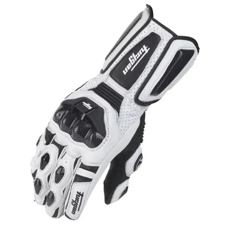 Gants de moto RidePro Carbon | Imperméables et coupe-vent | Compatibles avec écran tactile | Protecteurs en cuir véritable | Pour l'été et l'hiver