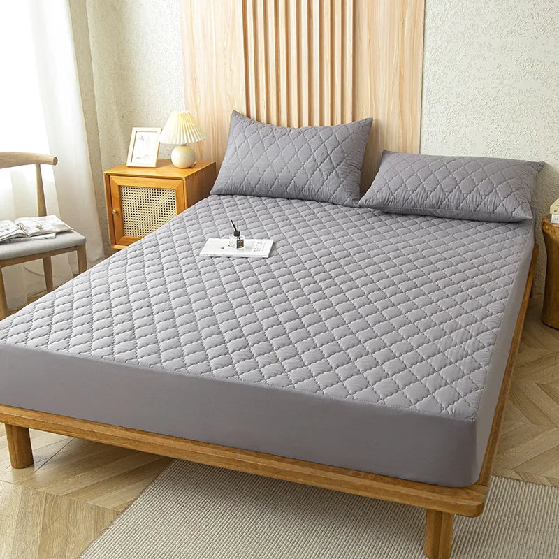 Housse de Matelas Imperméable – Protection pour Taille Twin/Full/140/160, Gris/Blanc, Options de Tailles Multiples