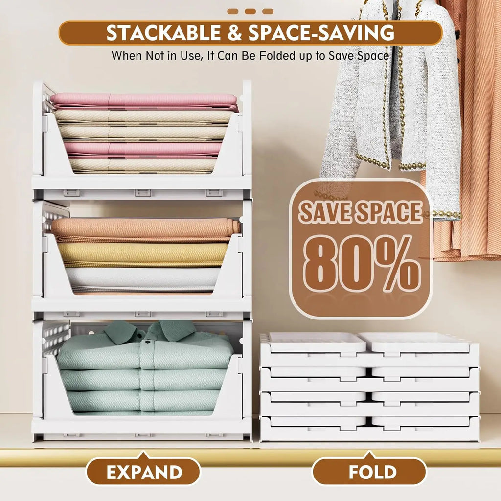 Pack de 5 boîtes pliables pour le rangement des vêtements dans le placard – Liora