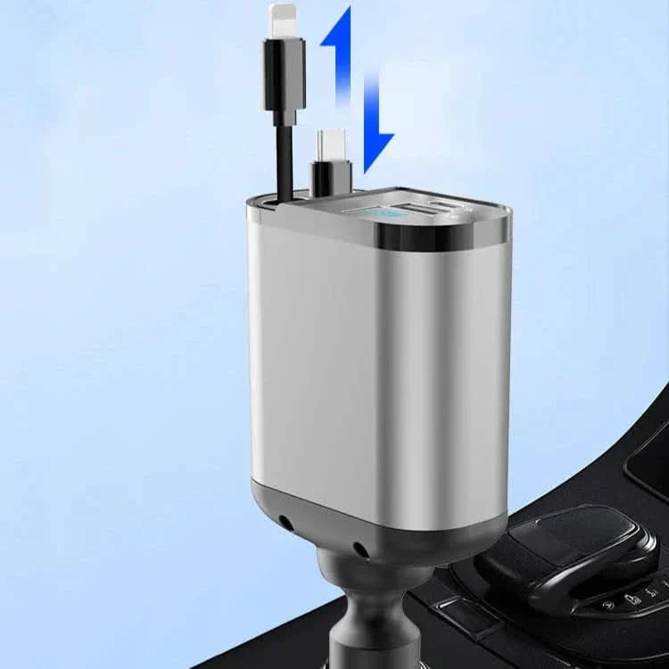 Chargeur de voiture rapide avec double port USB intelligent 4-en-1
