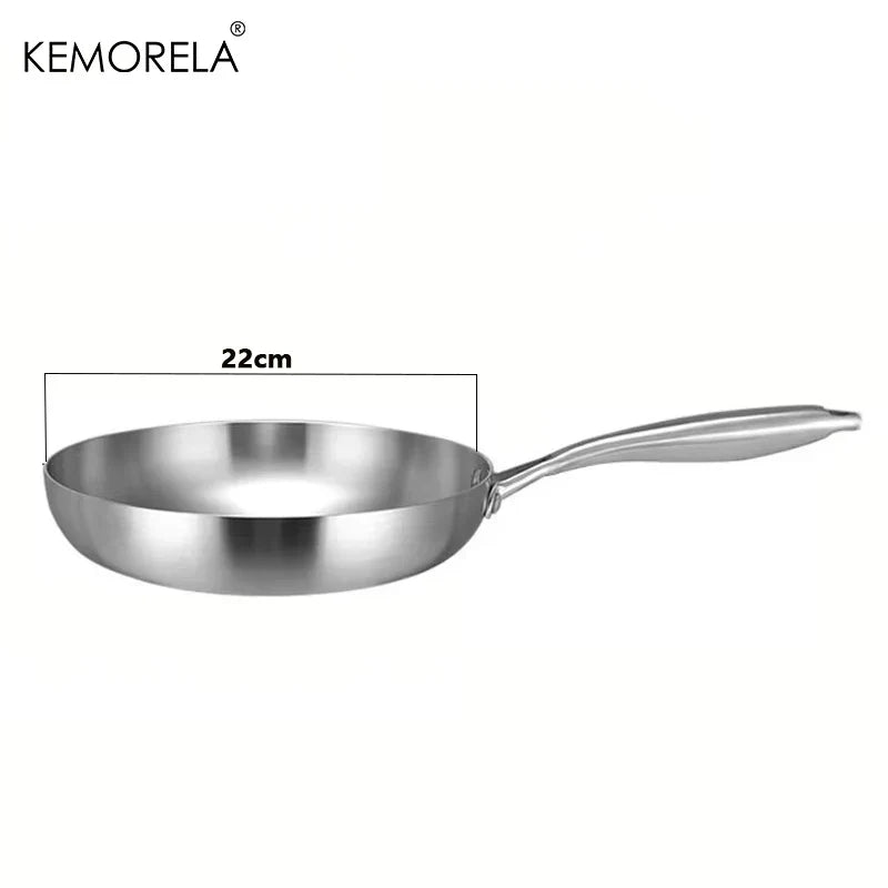 Skanto | Poêle Professionnelle - Acier Inoxydable 304, Poêle & Casserole en Acier 5 couches de 2MM d'épaisseur