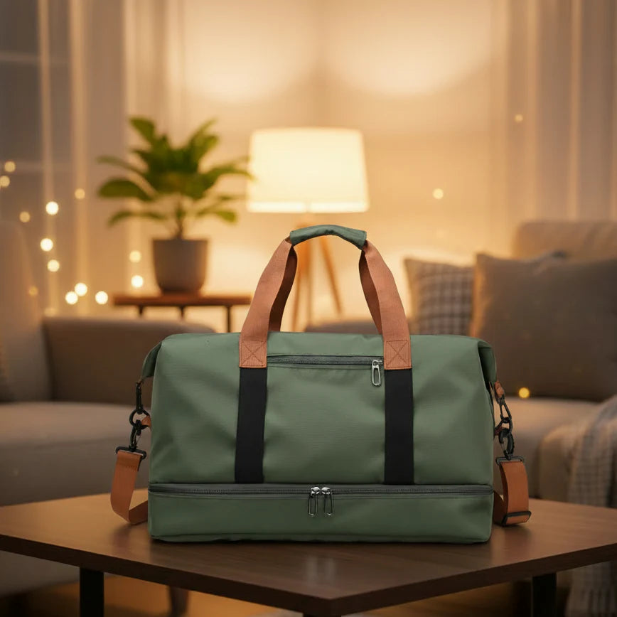 FITVOYAGE – Sac de sport avec compartiment à chaussures et compartiment humide