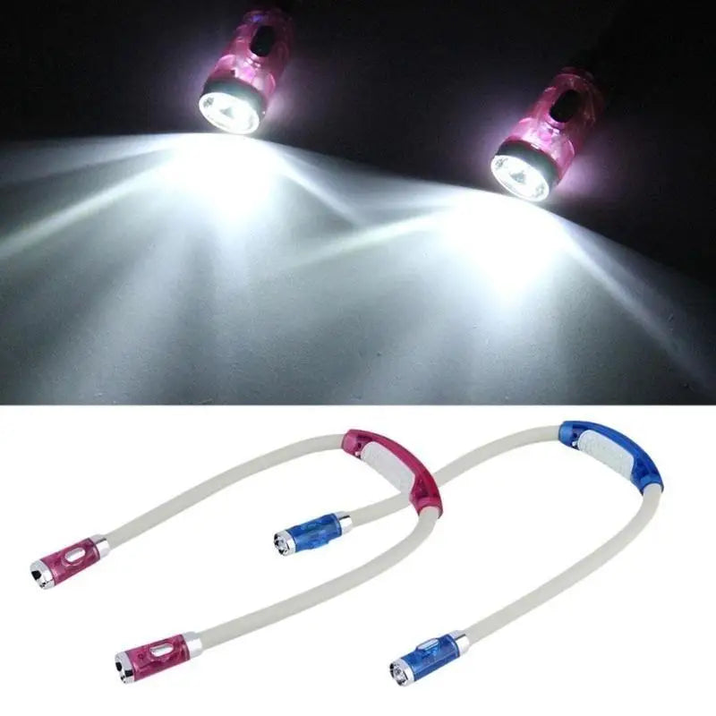 Lampe de cou portable avec LED pour tricoter, crocheter et lire – Lumière mains libres