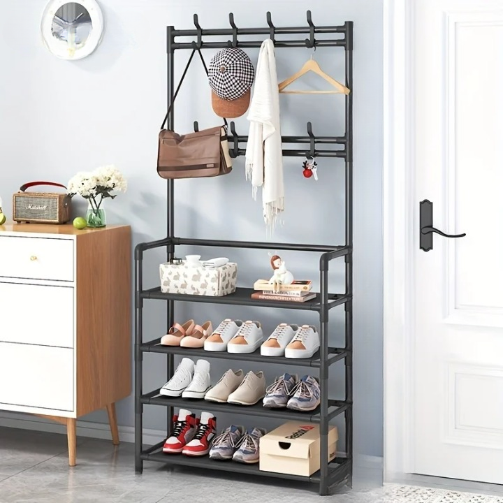Support à manteaux avec étagère à chaussures Multi-Couches construction en acier – EntryMate