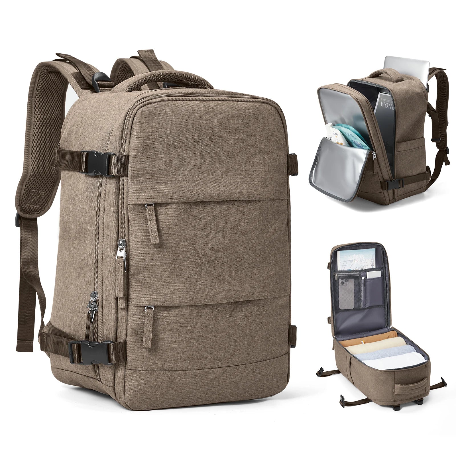 Sac à dos de voyage Travomate | Étanche & Polyvalent | Compartiment pour ordinateur portable 15,6" | Grande capacité avec séparation humide-sèche