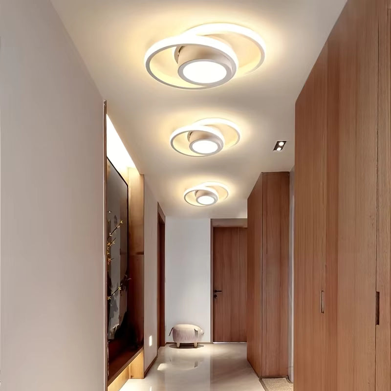 Lustre de plafond à double anneau élégant - Luminaire LED moderne