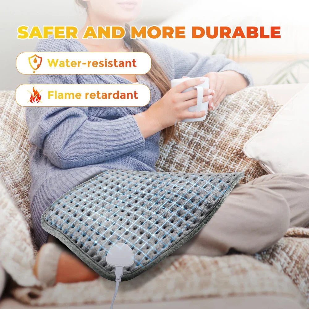 CosiTherm Coussin Chauffant | 9 Niveaux de Température & 4 Options de Minuterie | Microfleece Ultra Doux | 58×29 cm