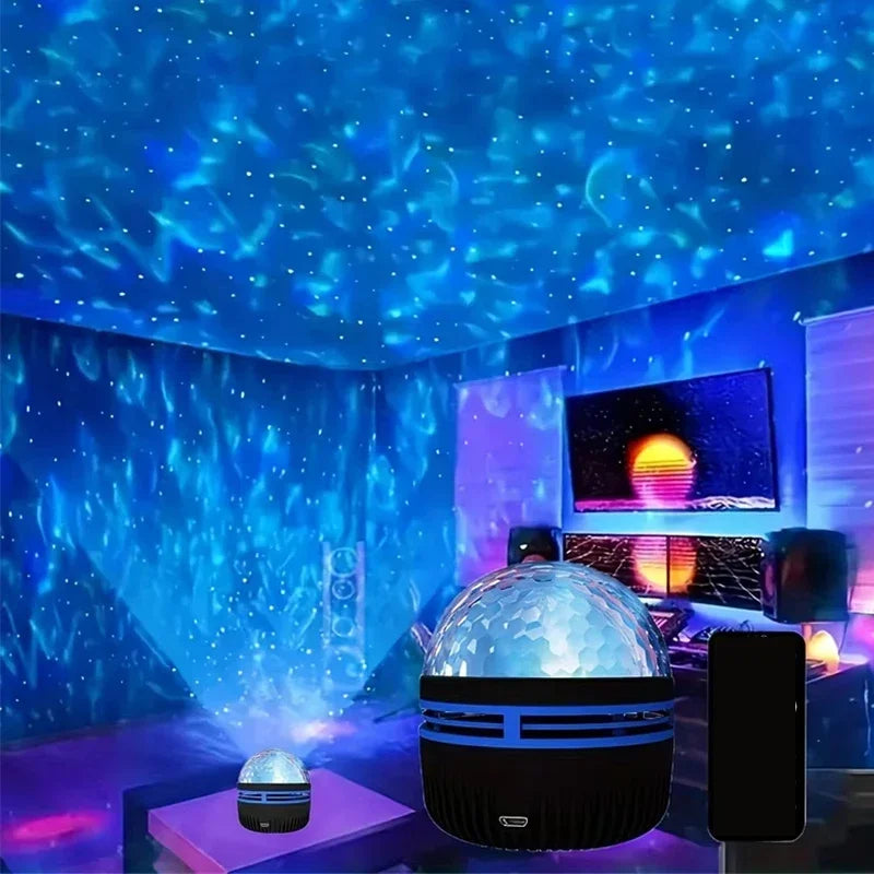 Polariva Projecteur d'Aurore Boréale | Synchronisation Musicale & Télécommande | Lumière Ambiante RGB | Chargement USB | 7,8×7,8×8,7 cm