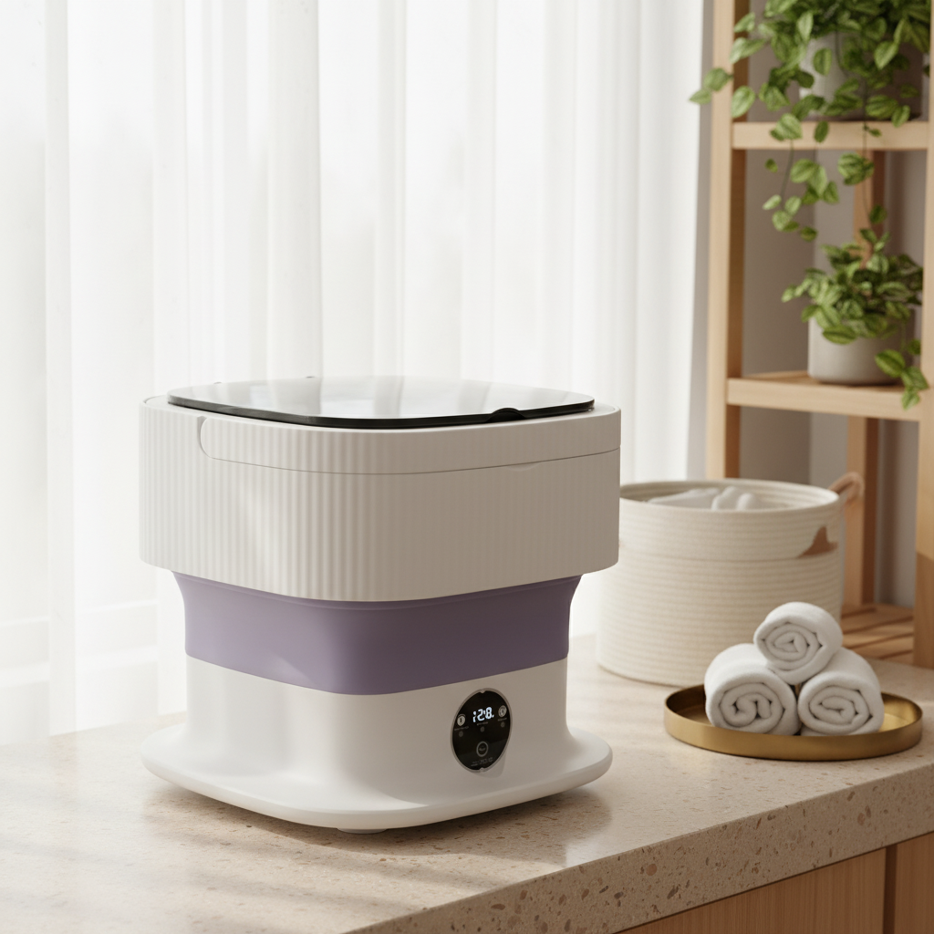 FOLDWASH – Lave-linge Portable pour Voyage, Résidences Universitaires et Espaces Compacts