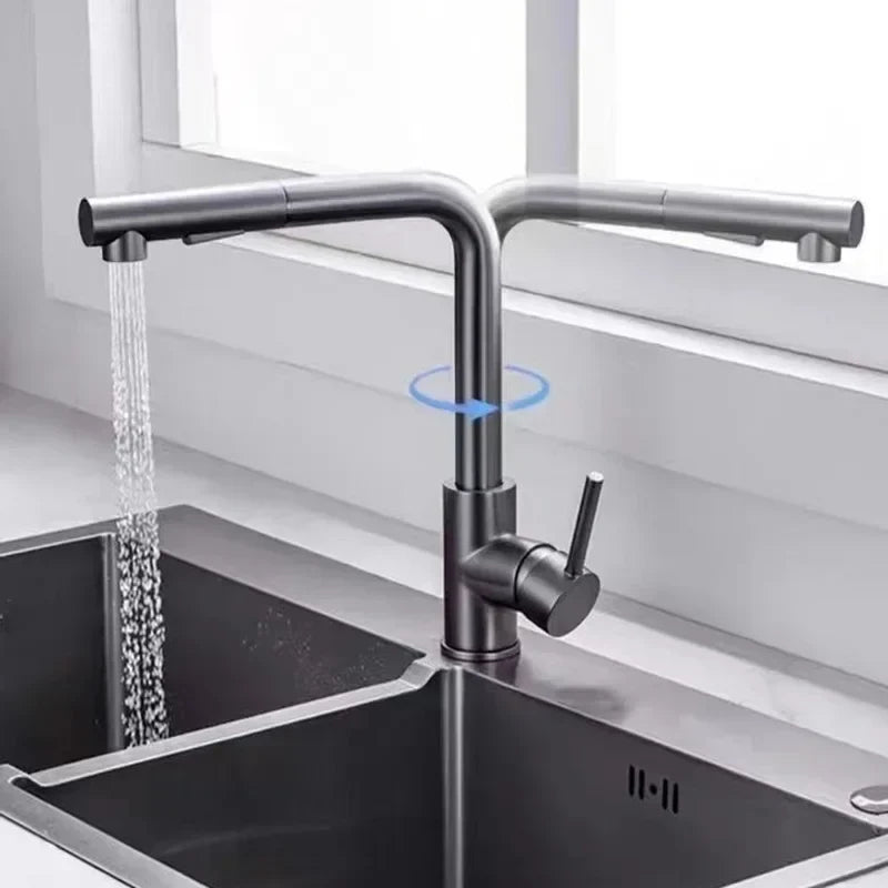 Robinet de cuisine pivotant à 360° avec douchette extractible