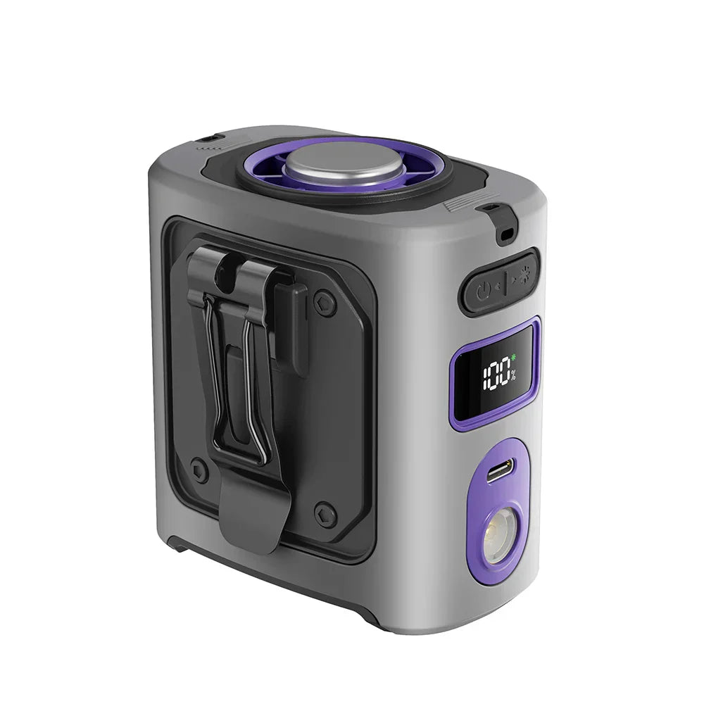 Ventilateur portable de refroidissement de 8000mAh à porter à la taille avec batterie externe et éclairage LED – FrostBreeze