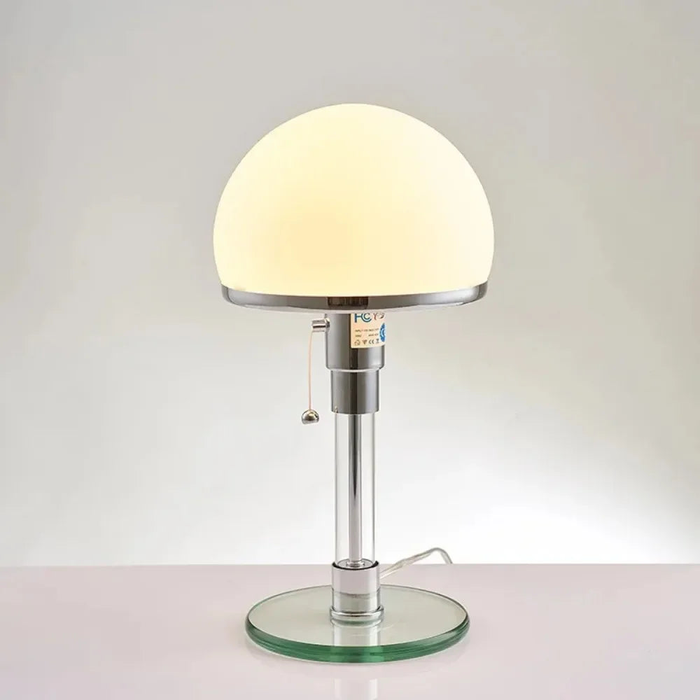 Lampe de table en verre Wilora Bauhaus