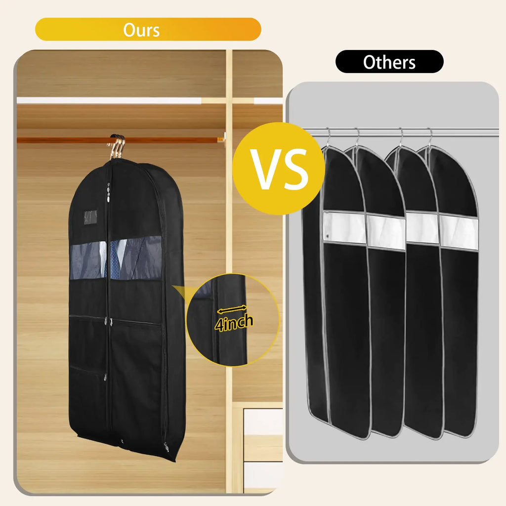 ReiseKleider Sac à vêtements pour voyages | Fermeture éclair double face & poches XXL | Respirant & Transparent | Organisateur de costume suspendu de 43 pouces