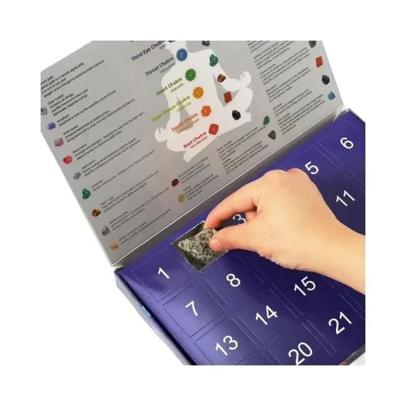 CRYSTALGEMS – Calendrier de l'Avent en pierres précieuses magiques avec 24 cristaux naturels