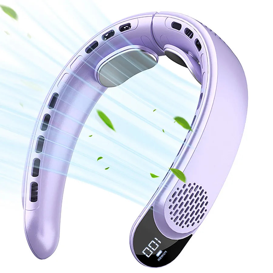 CoolBreeze™ | Ventilateur de Cou – Refroidissement à 360°, silencieux & mains libres