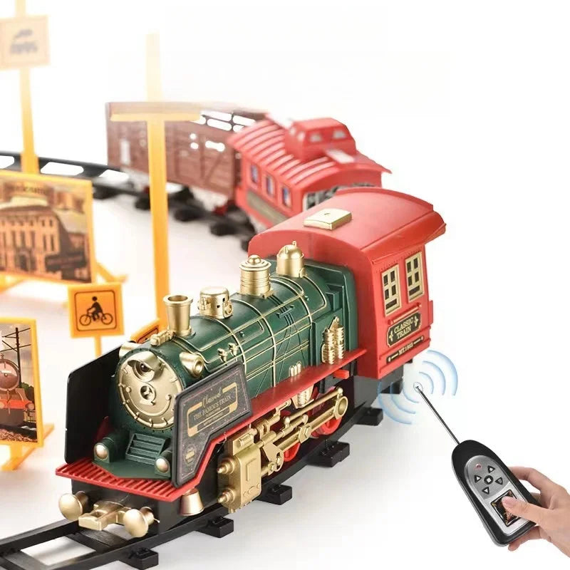 Skanto | Ensemble de Train Électrique Télécommandé | Locomotive à Vapeur Classique avec Lumière