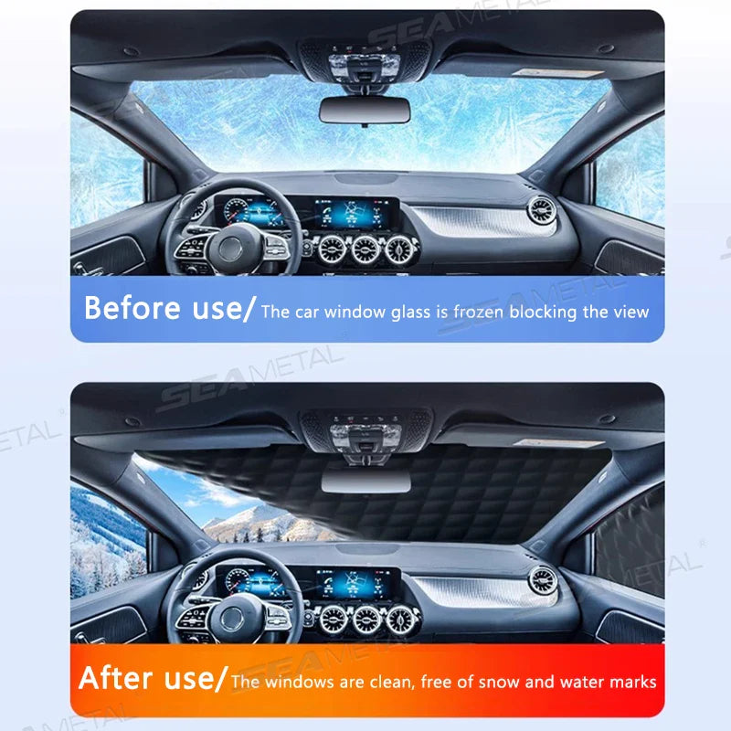 FrostGuard Pro | Couverture de pare-brise 5 couches | Magnétique & Résistante au vent | Protection complète contre le gel