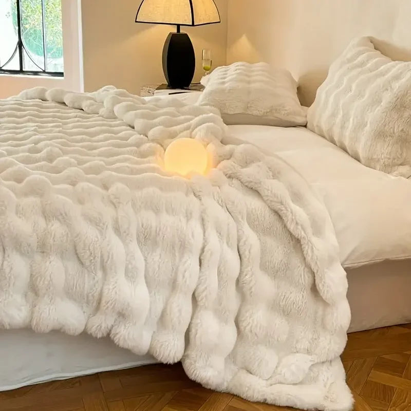 FurLuxe | Couverture en fausse fourrure réversible