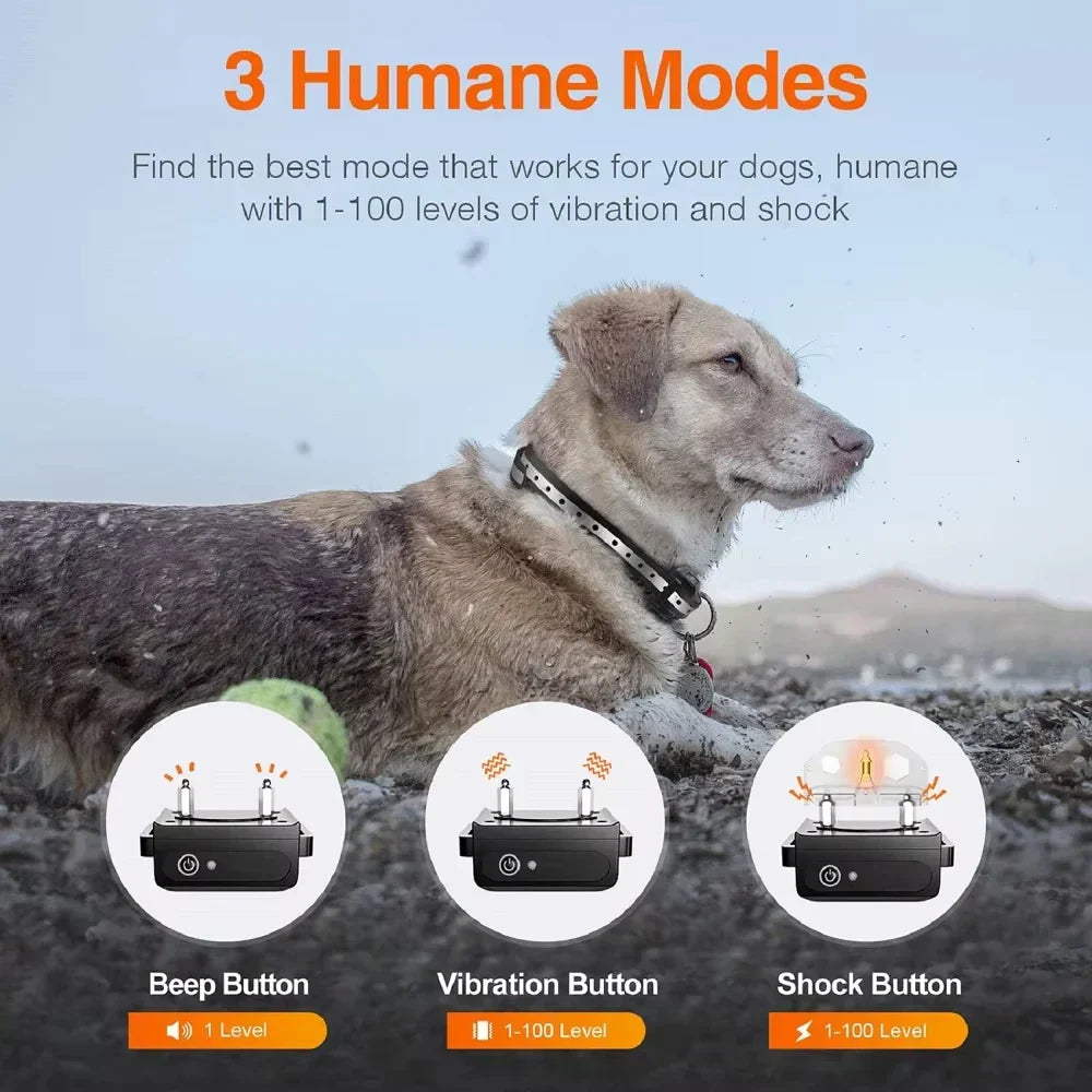 Collier d'entraînement électrique à batterie pour chiens avec télécommande et portée de 1000 m (100 000 cm) – PetControl