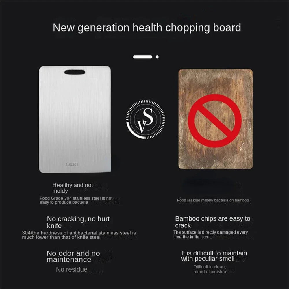 Skanto | Planche à découper en acier inoxydable 316 – Planche à découper épaisse et double face pour cuisine, usage domestique et pétrissage de pâte