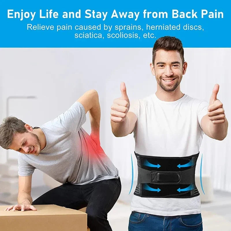 Ceinture de soutien lombaire OrthoFlexa | Support lombaire 360° avec aluminium à mémoire et ressorts en acier | Respirant & Invisible sous les vêtements