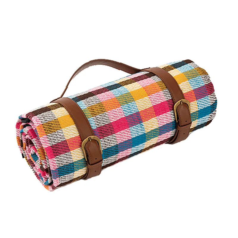Couverture de Pique-Nique Imperméable avec Motif à Carreaux et Rembourrage en Mousse Confortable
