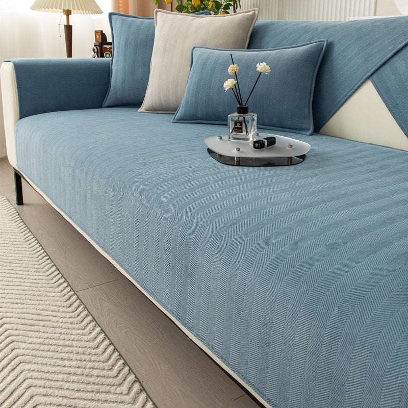 Housse de canapé en tissu chenille