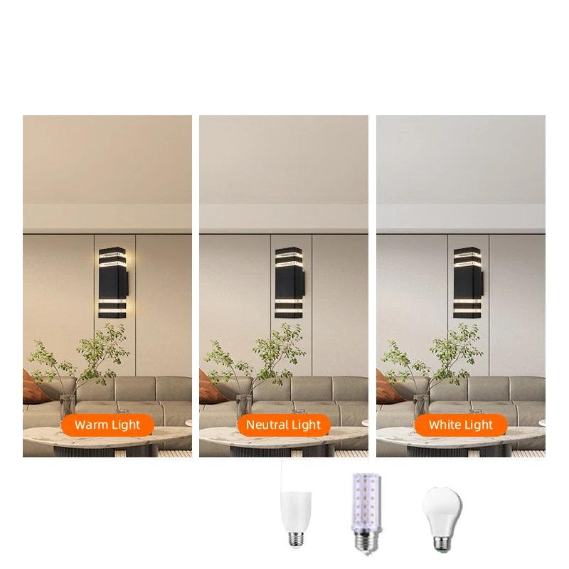 LumiBloc Applique LED extérieure | Effet Up & Down | Douille E27 | Étanche IP65 | Design moderne pour jardin et balcon
