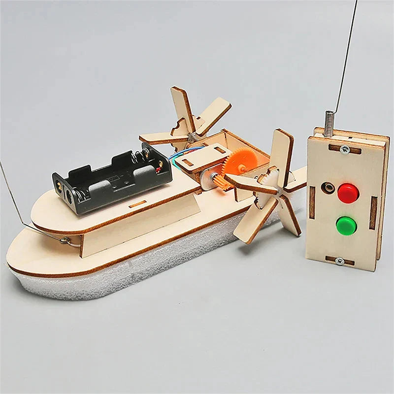Bateau Éducatif en Bois DIY – Construisez Votre Propre Bateau Jouet Électrique