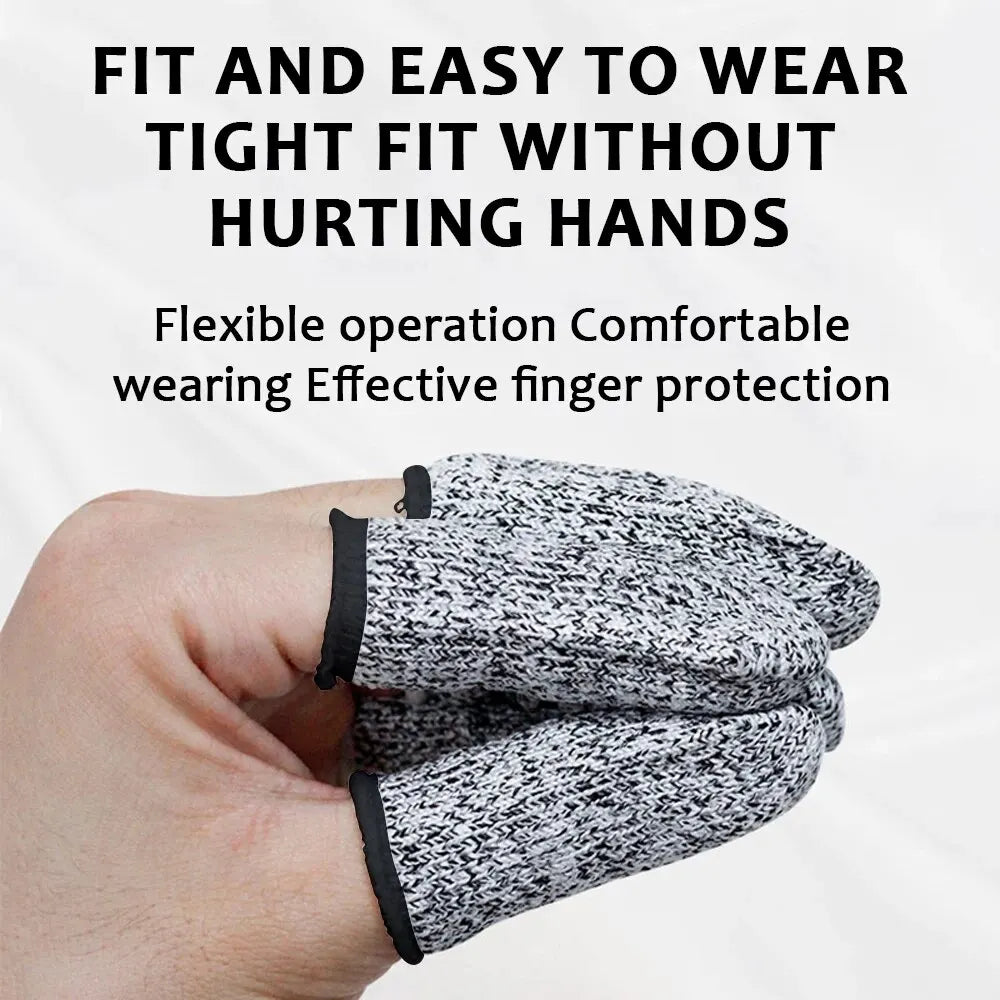 10 pièces de gants anti-coupure - Niveau 5 Sécurité haute résistance, protecteurs de bouts de doigts flexibles, outils de cuisine pour une sécurité accrue des doigts